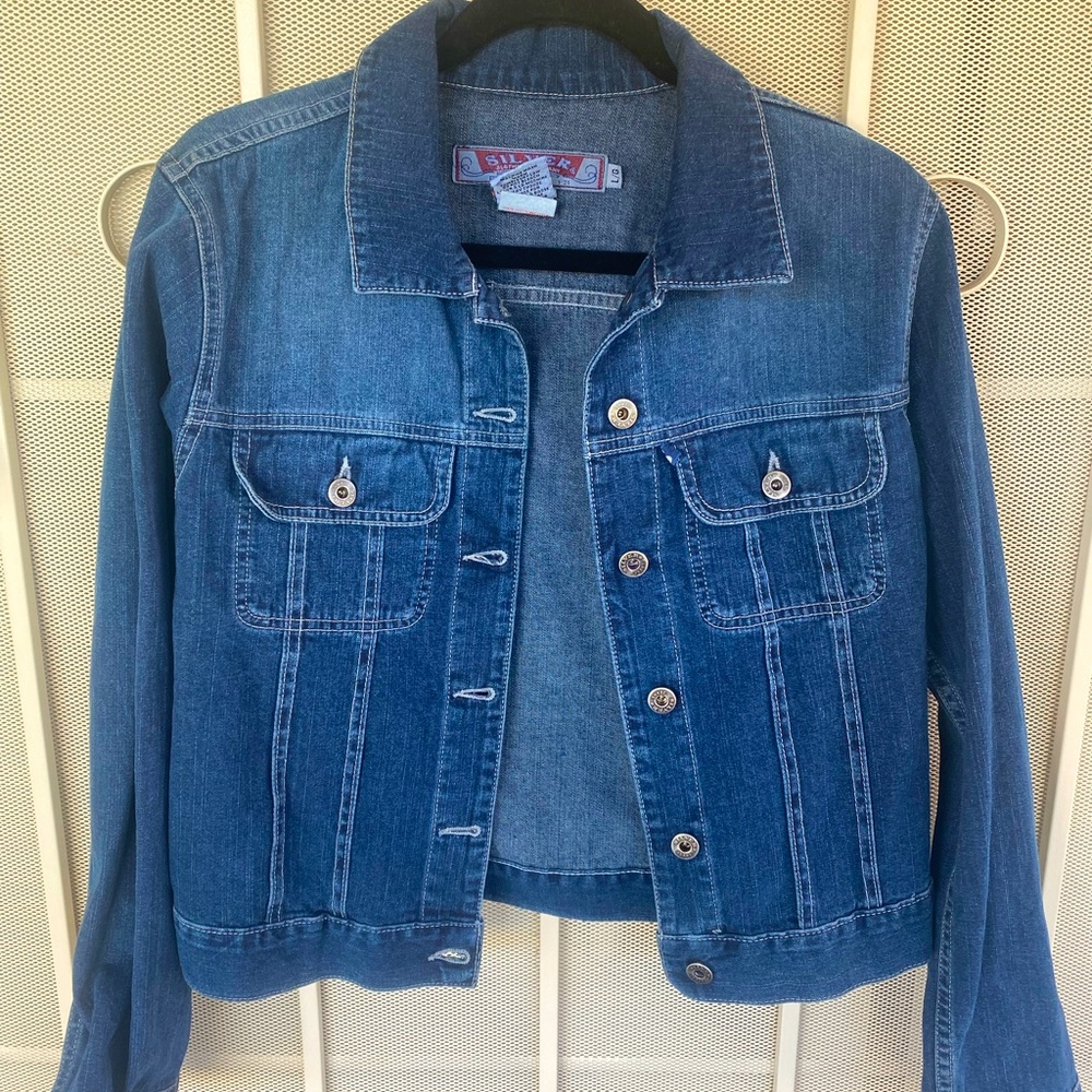 Silver Jean Jacket - image 1